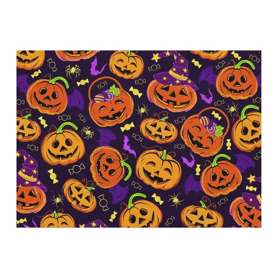 Halloween Background 8x6ft - Retro Horror Pattern with Skeleton and Black Cat
