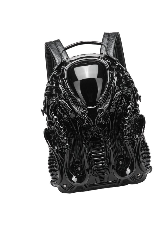 Halloween Backpack Unisex Creative Travel Backpack 3D Xenomorph Shaped Backpack Cool Predalien Handbag Novelty Backpack