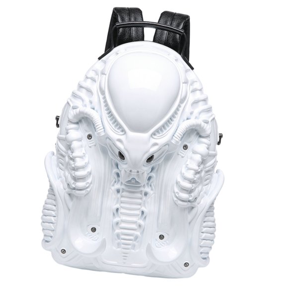 Halloween Backpack Unisex Creative Travel Backpack Xenomorph Shaped Backpack Cool Predalien Handbag Novelty Backpack