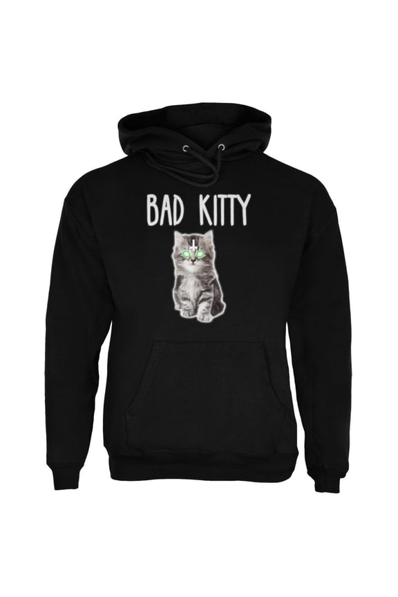 Halloween Bad Kitty Cat Mens Hoodie Black 2XL