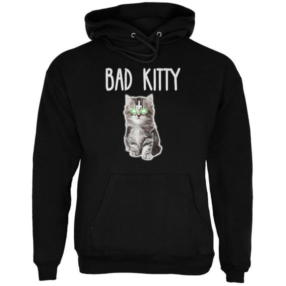 Halloween Bad Kitty Cat Mens Hoodie Black MD