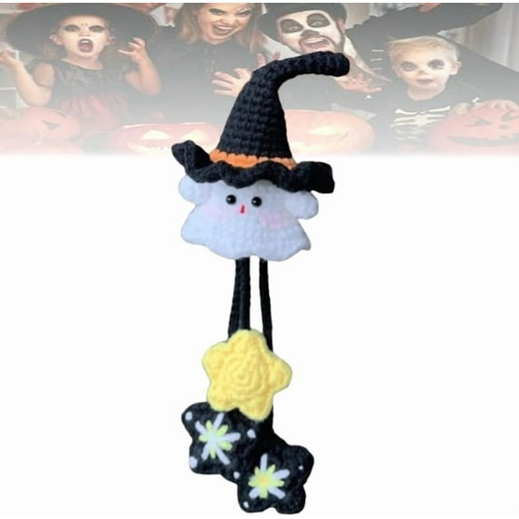 Halloween Bag Charm Gifts– Witchy Ghost Crochet Kit ,Handmade Cute Horror Crochet Kit with Yarn and Tools,Halloween Bag Charm Gifts for DIY Lovers, Soft to The Touch