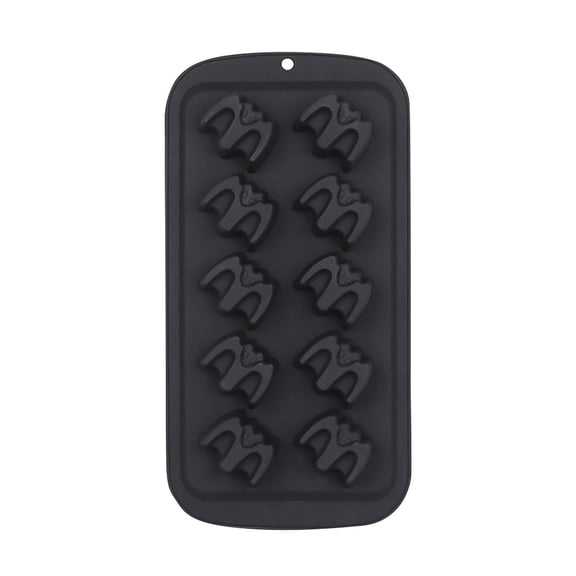 Halloween Baking Supplies, Spooky Black 10-Cavity Bat Silicone Mold, Halloween Silicone Candy Mold, Silicone Freezer Ice Mold, Flexible Heat Resistant Tray for Baking, Treat Prep,
