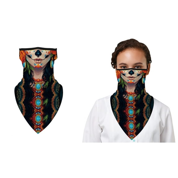 Halloween Balaclava Face Mask Neck Gaiter with Earloop For Men and Women , Voodoo