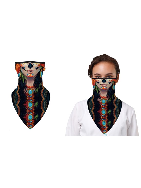 Halloween Balaclava Face Mask Neck Gaiter with Earloop For Men and Women , Voodoo