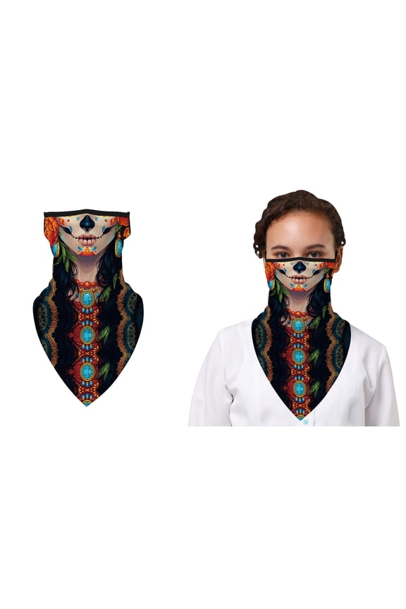 Halloween Balaclava Face Mask Neck Gaiter with Earloop For Men and Women , Voodoo