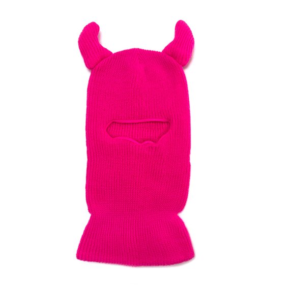 Halloween Balaclava Knit Balaclava Devil horn Balaclava Hooded Knitted Beanie