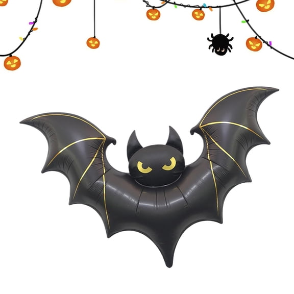 Halloween Balloons Bat Decorations 45/59 Inch - Matte Foil Spooky Decor for Vampire Party & Photo Backdrop