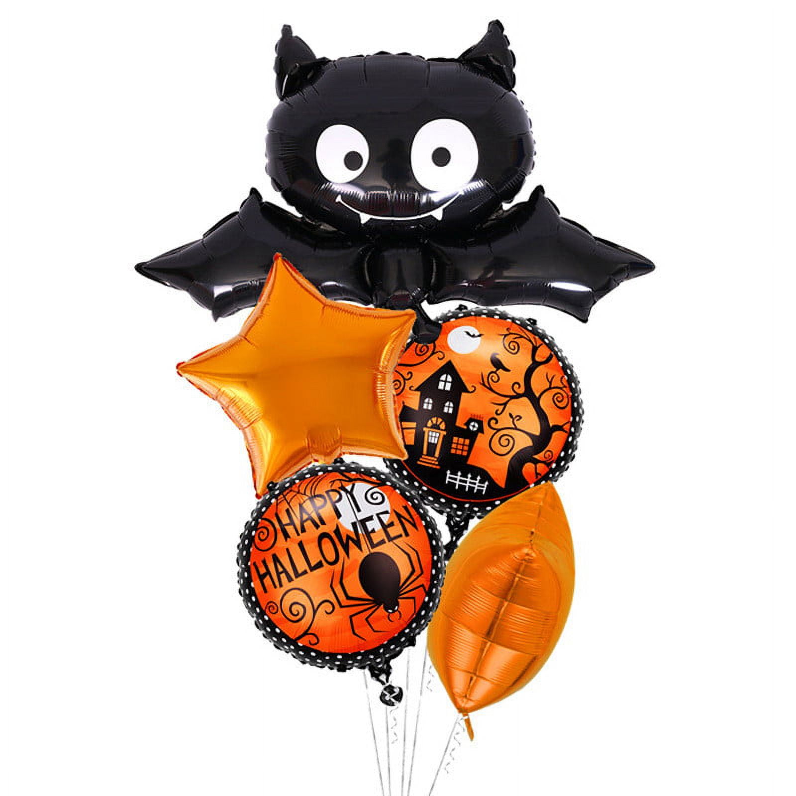 Halloween Balloons Party Decoration Supplies 5PCS Halloween Mylar Foil Pumpkins Balloons for