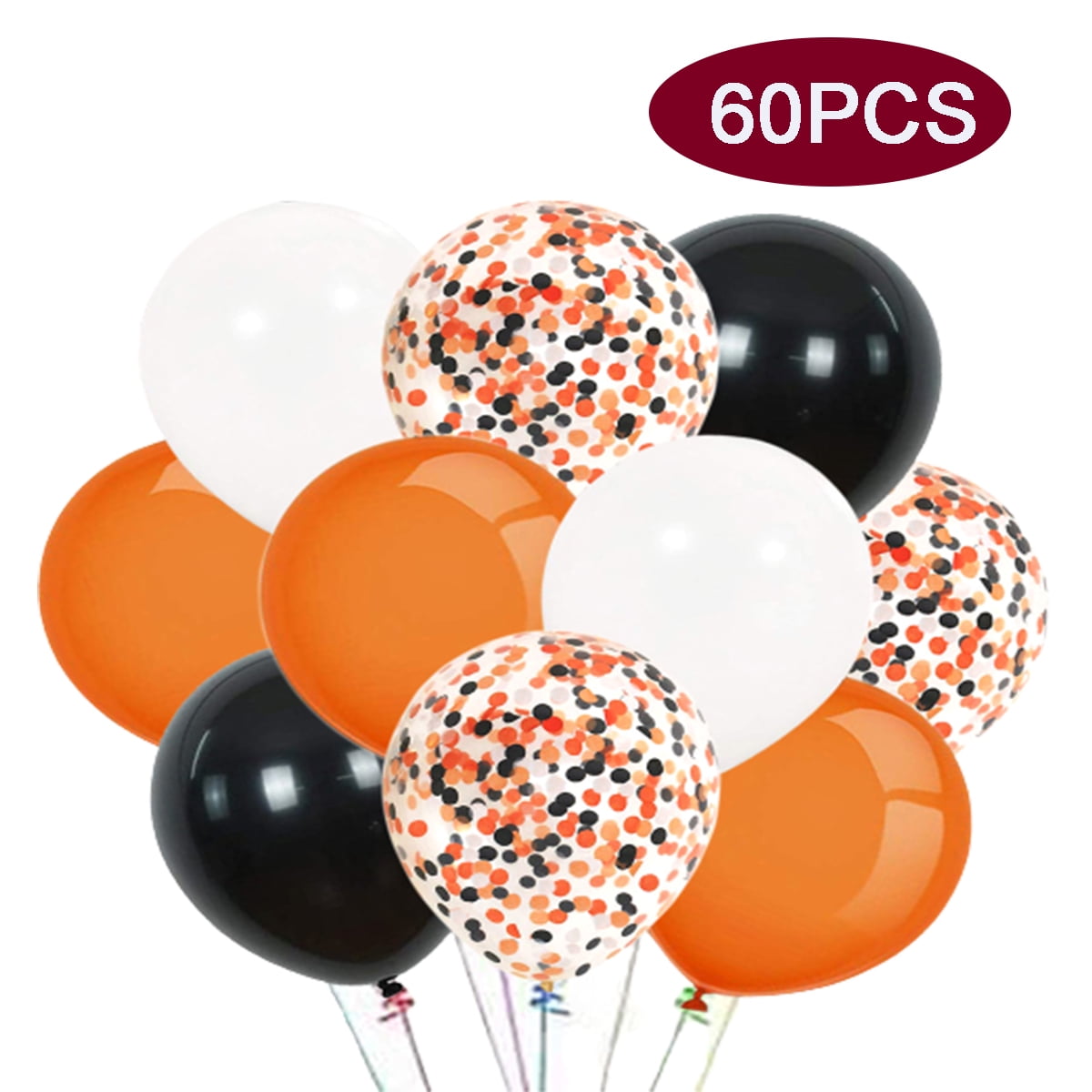 15 Stück Latexballons Halloween, 30,5 Cm, Weiß/schwarz/orange Mit 3 Mustern - Für Partydeko