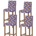 thumbnail image 1 of Halloween Bar Stool Cover Set of 4, Orange Pumpkin Funny Ghost Black Cat Purple Stretch Bar Chair Cover, Removable Washable Pub Counter Stool Chair Slipcover for Kitchen Dining Room Pub Cafe, 1 of 9