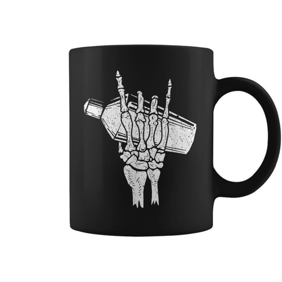 Halloween Bartender Rock On Hand Shaker Skeleton Bartending Coffee Mugs