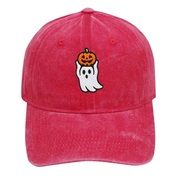 Halloween Baseball Cap Distressed Dad Hat With Owl And Pumpkin Embroidery Adjustable Unisex Adult