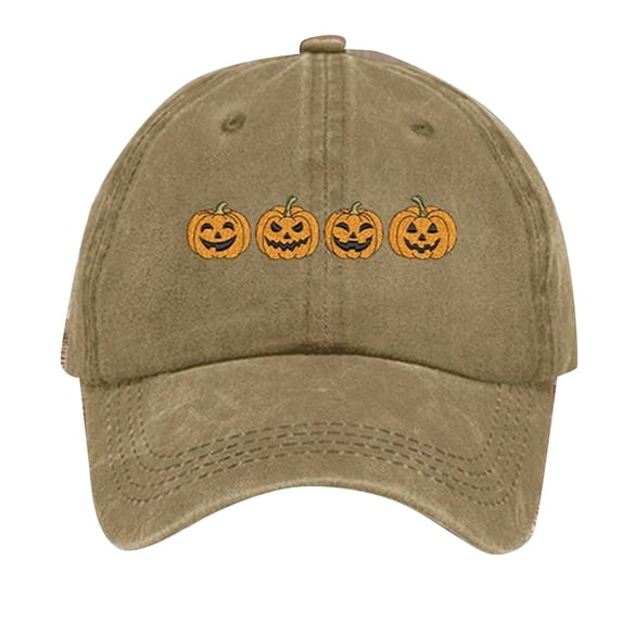 Halloween Baseball Cap LSQii Fashion Cute Pumpkin Embroidered Halloween Baseball Cap for Women Men Holiday Party Dress Up Fanny Gift Multiple Colors Available