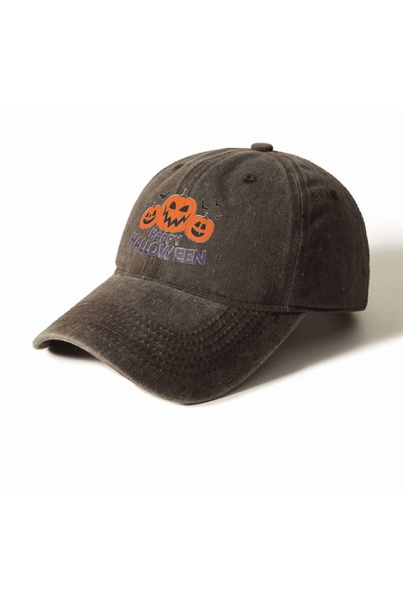 Halloween Baseball Cap Vintage Ghost Denim Hat Adjustable  Pumpkin Dad Hats for Men Women