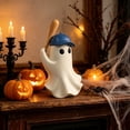 thumbnail image 1 of Halloween Baseball Ghost, Sporty Resin Statue, Cute Figurine Decor, Playful Cap Design and Solid Long-Lasting Build for Shelf Displays, Office Desks and Gift Giving., 1 of 9