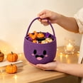 thumbnail image 1 of Halloween Basket 9.05x7.87 Inch Cute Ghost Candy Bucket Non-Woven Fabric Trick or Treat Basket with Handle for Kids Party Favors, 1 of 6