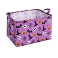 thumbnail image 1 of Halloween Basket, Halloween Boo Basket, Collapsible Storage Basket, Holiday Spooky Series, Waterproof Polyester Canvas, Bedroom Nursery Home Decor, 1 Pack, 1 of 8