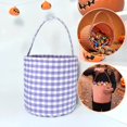 thumbnail image 1 of Halloween Basket, Trick or Treat Basket, Cute Plaid Candy Bucket, Small Baskets Barrel, Jack O Lantern Bags, 1 of 9
