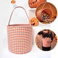 thumbnail image 1 of Halloween Basket, Trick or Treat Basket, Cute Plaid Candy Bucket, Small Baskets Barrel, Jack O Lantern Bags, 1 of 10