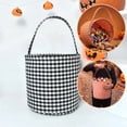 thumbnail image 1 of Halloween Basket, Trick or Treat Basket, Cute Plaid Candy Bucket, Small Baskets Barrel, Jack O Lantern Bags, 1 of 9