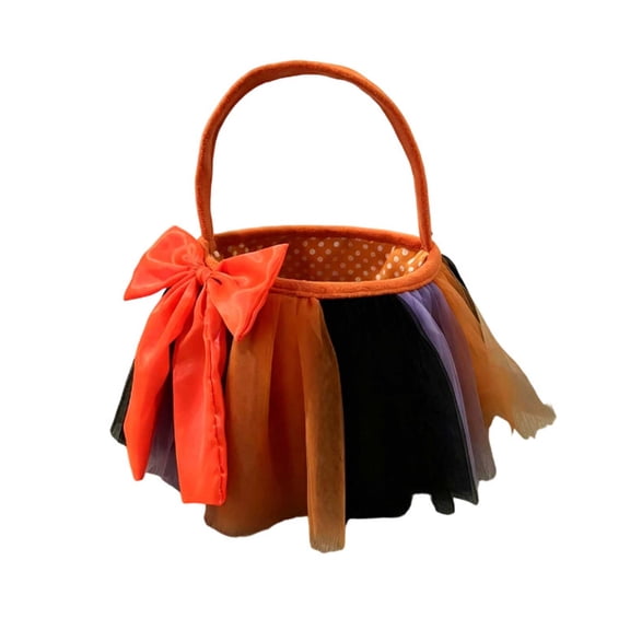 Halloween Baskets for Decorations, Horror Props Candy Bags, Flexible Storage Basket with Carry Handles for Treats, Snacks, and Mini Gift, for Festivals and Daily Use