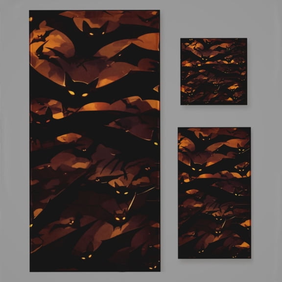 Halloween Bat (41) Bath Towel Sets For Bathroom Hand Towels Fingertip Towels 3 Piece Soft Absorbent For Bathroom Kitchen Hotel Beach