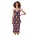 thumbnail image 1 of Halloween Bat And Moon Pattern Print Slim Fit Midi Cami Dress, Halloween Decorative Fashion Summer Maxi Sexy Casual Dress For Women, 1 of 4