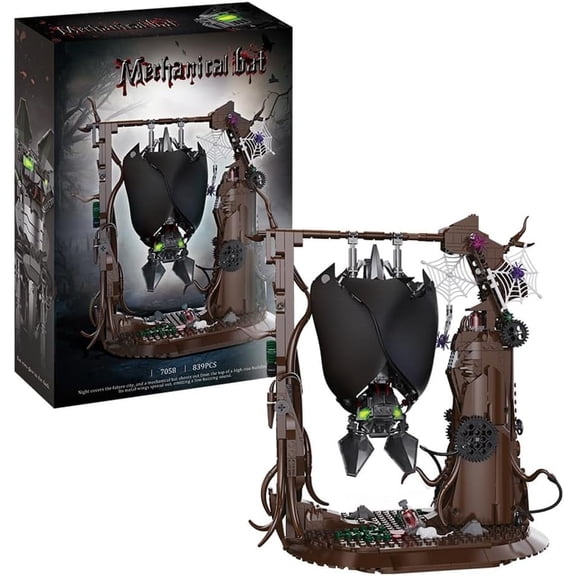Halloween Bat Animal Building Kit, Buildable Bat Model Set for Adults, Men & Women, Make Bats Stand/Invert, Home & Office Decor for 2025 Halloween Horror Atmosphere, Unique Gifts (839 pcs)