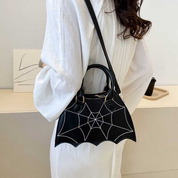 Halloween Bat Bag PU Leather Crossbody Shoulder Bag Chain Purse Gothic Casual Handbag With Wing Design Storage Pocket Commuting Fashion Accessory Party Outfit Matching Gift Holiday Style