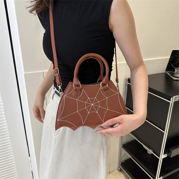 Halloween Bat Bag PU Leather Crossbody Shoulder Bag Chain Purse Gothic Casual Handbag With Wing Design Storage Pocket Commuting Fashion Accessory Party Outfit Matching Gift Holiday Style