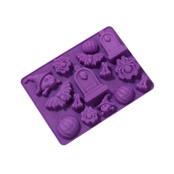 Halloween Bat Baking Mold Chocolate Pan Dessert Cake Maker Festive Tray DIY Confectionery Tool for Party Treats Holiday Cupcakes Fondant Jelly Ice Crafts , Purple