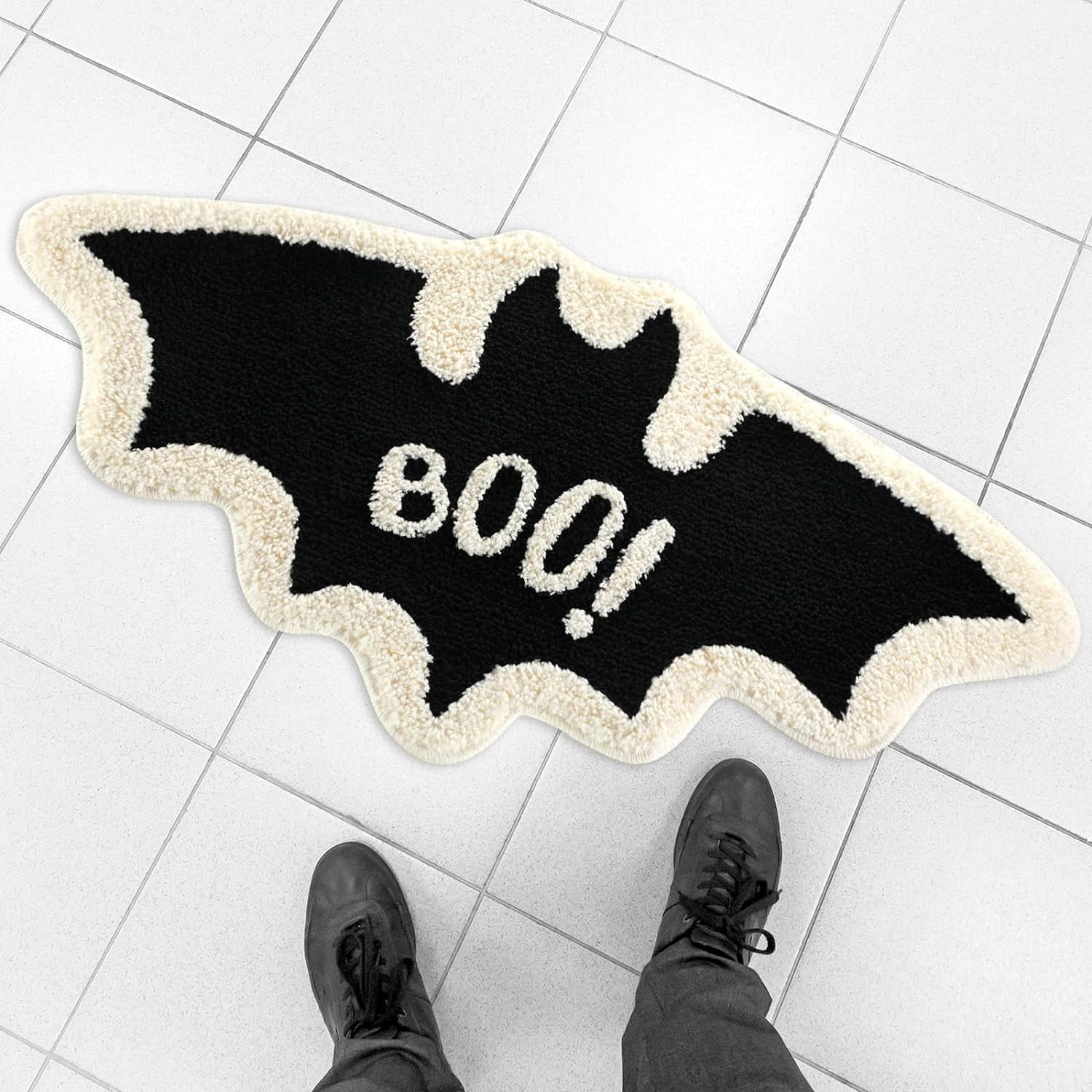 Halloween Bat Bath Mat Coffin Bath Mat Decor Halloween Rug Decor Black ...