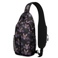 Halloween Bat Black Pattern Sling Backpack, Travel Shoulder Pack with ...