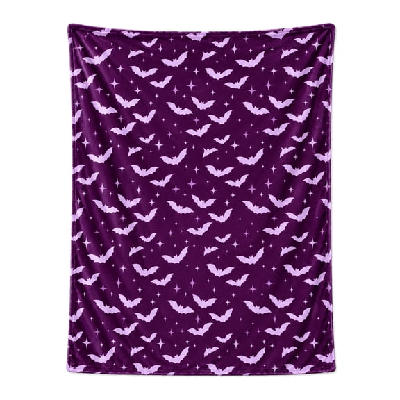 Halloween Bat Blanket, Soft Flannel Throw, Cozy Spooky Decor for Sofa Couch Bed, Halloween Home Accent 50x40