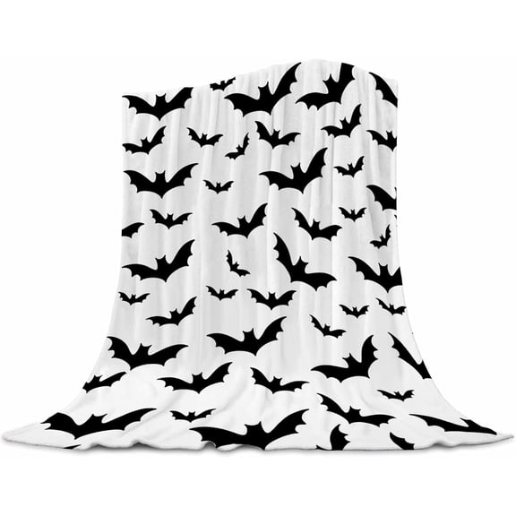 Halloween Bat Blanket Super Soft Warm Bed Blankets for Couch Bedroom Sofa Office Car, All Season Cozy Flannel Fuzzy Blanket for Women men Adults, 60"X50"