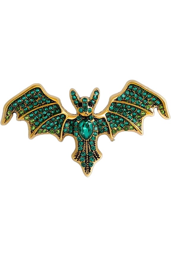Halloween Bat Brooch Pins for Women Men Gothic Vintage Rhinestone Bat Brooch Pins Animal Vampire Wing Bat Broochs Halloween Holiday Fashion Accessories Jewelry