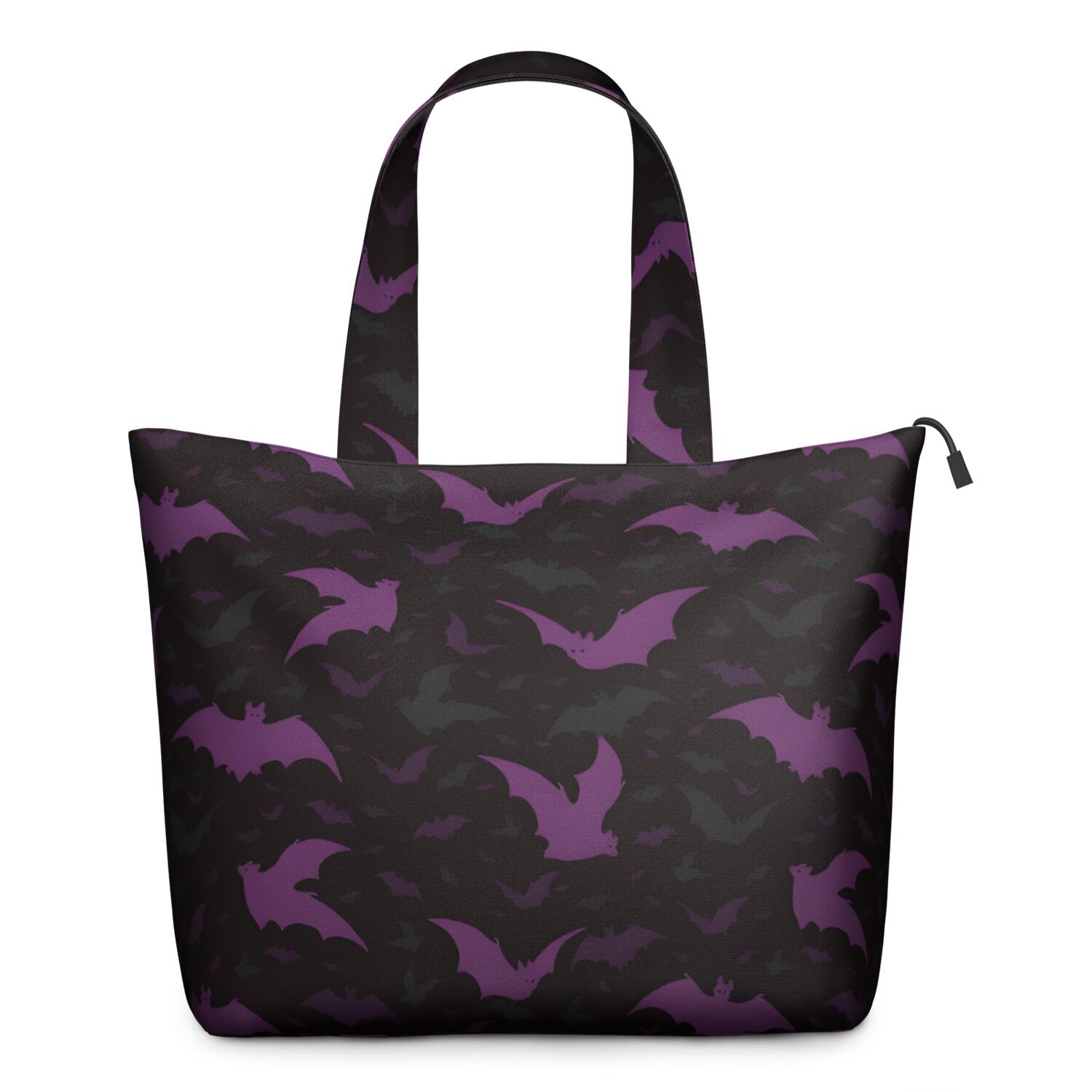 Halloween Bat Camouflage Pattern Travel Tote Bags for Women Carry On,Large Weekender Bags for Women Travel,Multi Functional Duffle Bag for Work,Shopping,Sports
