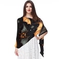 thumbnail image 1 of Halloween Bat Chiffon Hair Scarf for Women, Lightweight Breathable Silk Scarf, 180*73 inches, Head Wrap for Summer and Fall Fashion, 1 of 6