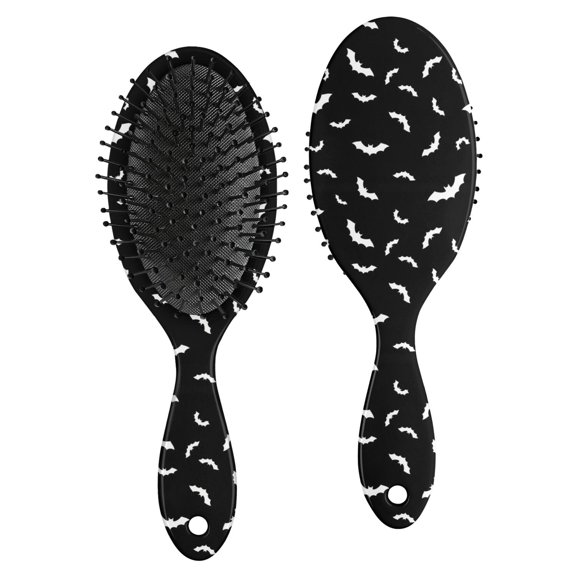 Halloween Bat Cloud Silhouette Pattern Brush, Detangling Hair Brush, Paddle Styling Brush, Smooth Handle Gifts for Wet Dry Hair Styling