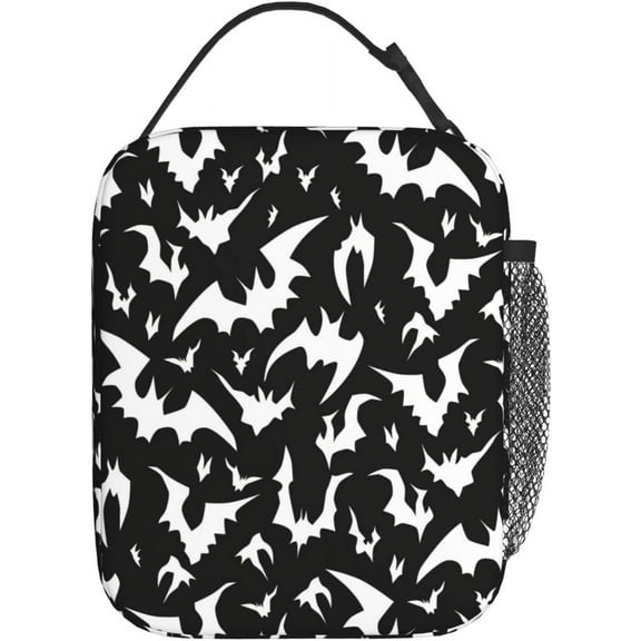 Halloween Bat Cool Portable Insulated Lunch Box Reusable Totes For Women Men Work Picnic Camping 10"Lx 8"Wx4"H