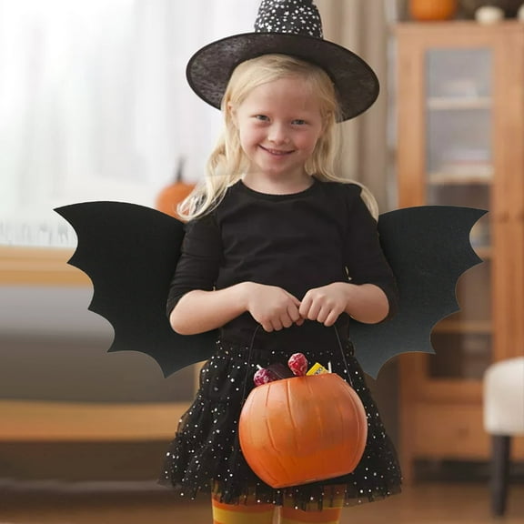 Halloween Bat Cosplay Back Decorative Props - Soft EVA Costume Kit for Halloween Party Decoration, Cute Bat Decor Accessories for Trick or Treat Dress Up Role Play Theme Event, 7.9*19.7in, Black