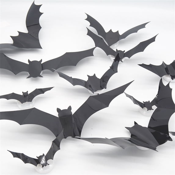 Halloween Bat Decorations, 3D Bat Wall Stickers, Removable Black Bat Decals, Window Wall Decor For Indoor Outdoor Party Home Display
