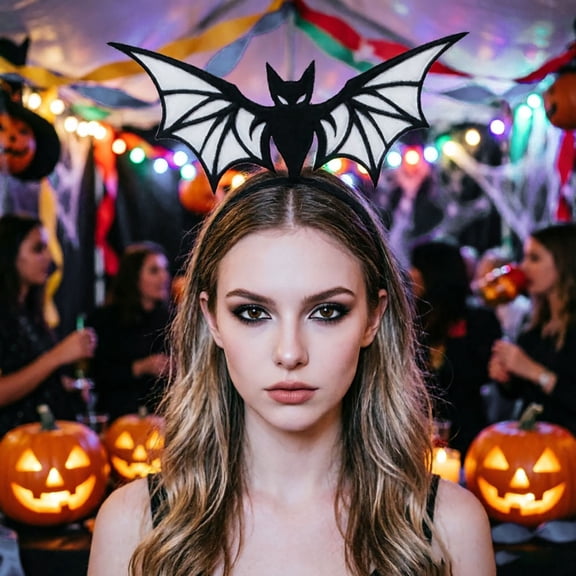 Halloween Bat Ear Headband Felt Costume Accessory B 1pc