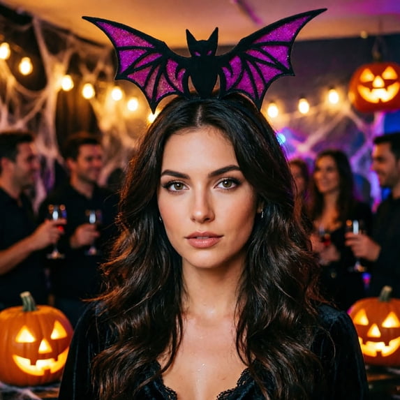 Halloween Bat Ear Headband Felt Accessory D 1pc