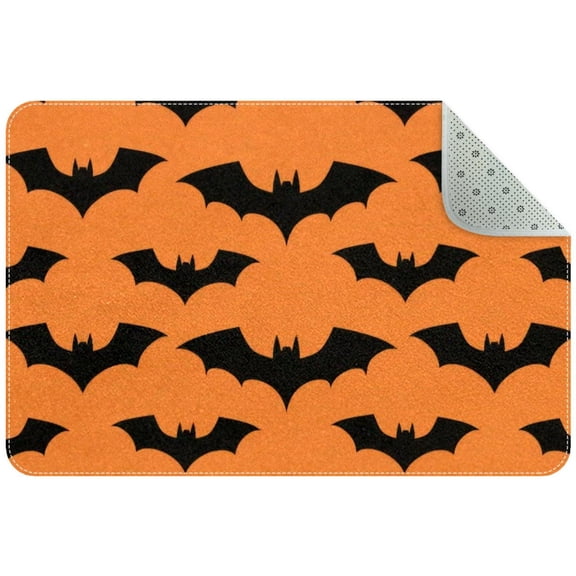 Halloween Bat Flat Seamless Pattern Entryway Rug, 2x3 Area Rug Indoor Door Mat Non-slip Washable Floor Carpet Rug for Bedroom Office Dining Room Bathroom