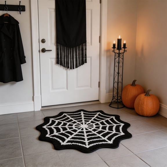 Halloween Bat Floor Mat Large, Modern Minimalist Non-Slip Indoor Outdoor Rug, Home Entrance Porch Patio Bathroom Kitchen Decorative Doormat for Bat Use Decor Decor