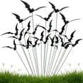 thumbnail image 1 of Halloween Bat Garden Stakes Outdoor Yard Spooky Decor, PVC Flying Bat Yard Stakes for Lawn Garden Flower Bed Halloween Outdoor Decorations 30 PCS (bat 3.94 inches + pole 9.84 inches), 1 of 7