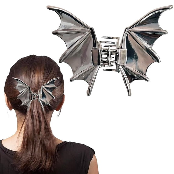 Halloween Bat Hair Claw Clips, Gothic Punk Metal Hair Accessories for Women, Party Styling