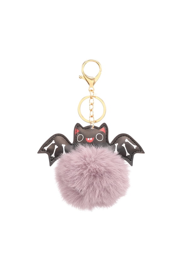 Halloween Bat Keychain Cute Plush Keychain Plush Ball Keyring Charm Handbag Pendant Halloween Party Favor Supplies